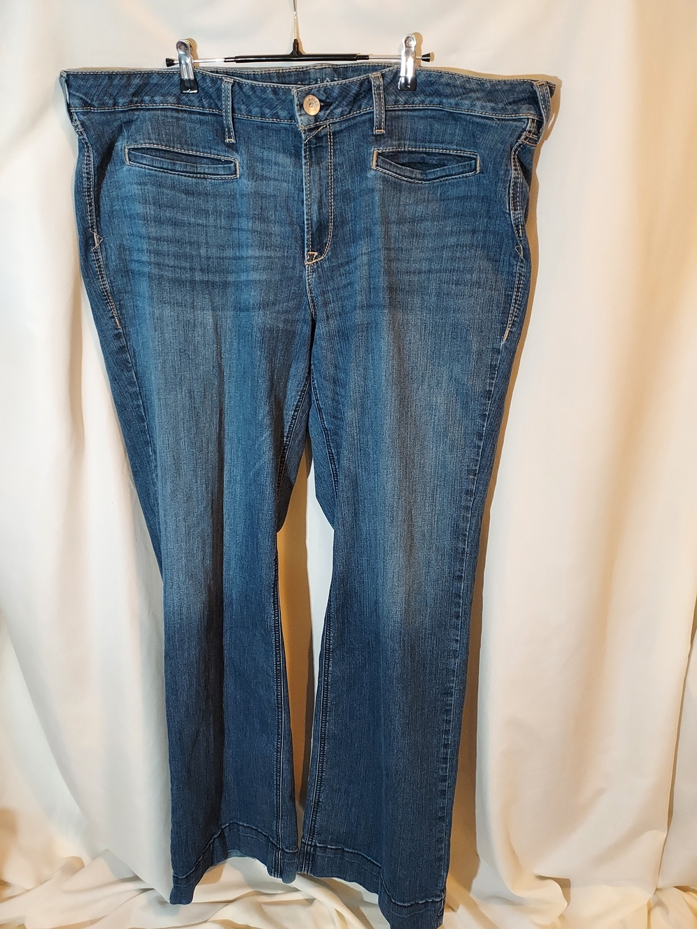 Ariat Trouser Mid-Rise Stretch Lucy Wide Leg Jeans Pacific Wash Size 24WL